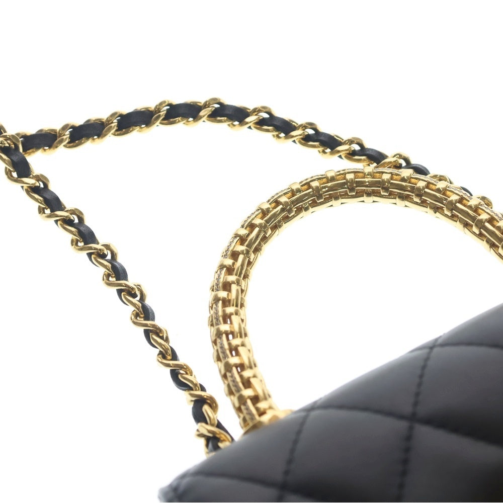 CHANEL(シャネル) マトラッセ ココハンドル16 2WAYバッグ ハンドバッグ ショルダーバッグ チェーンバッグ ブラック ラムスキン AP4245 ゴールド金具 レディース