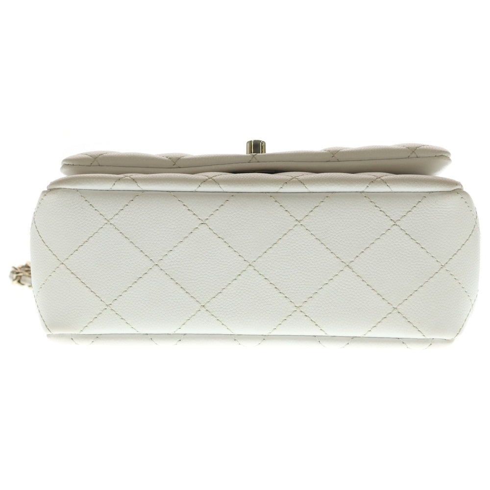 CHANEL(シャネル) マトラッセ ココハンドル18 2WAYバッグ ショルダーバッグ チェーンバッグ ハンドバッグ ホワイト キャビアスキン AS2215 ゴールド金具 レディース