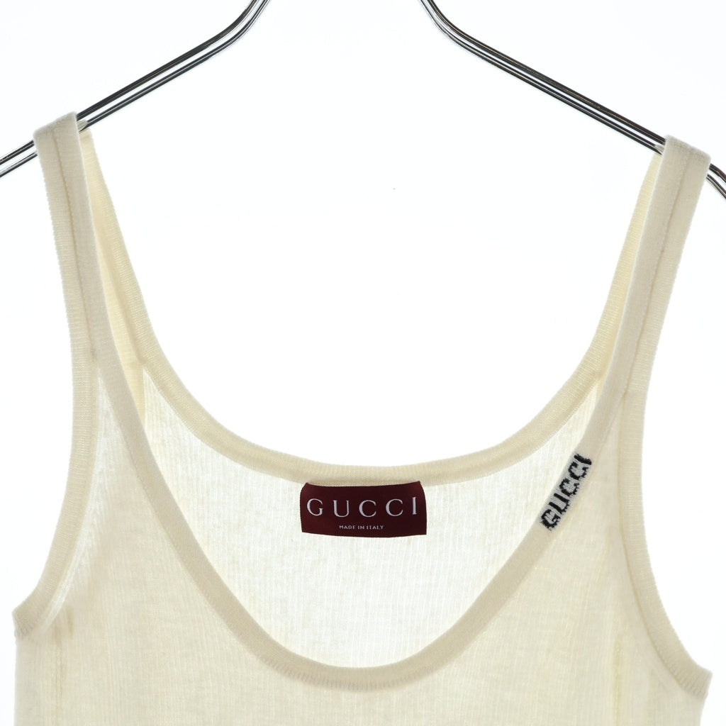 GUCCI(グッチ) 24SS ファイン リブ カシミア キャミソール タンク