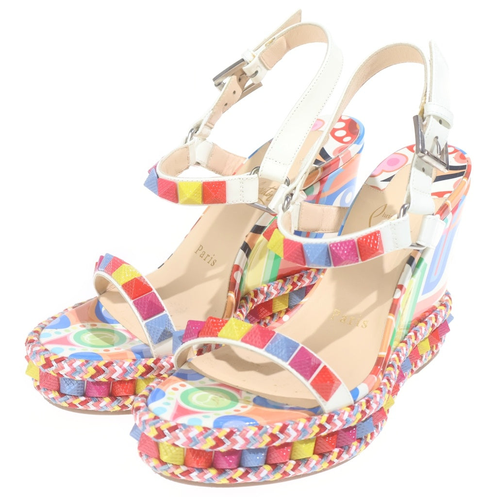 CHRISTIAN LOUBOUTIN(クリスチャンルブタン) PYRACLOU 110 PAT/PAT TIVOLI ピラクルーウェッジソールサンダル レディース マルチ 3210221