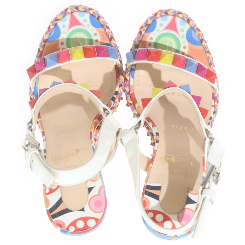 CHRISTIAN LOUBOUTIN(クリスチャンルブタン) PYRACLOU 110 PAT/PAT TIVOLI ピラクルーウェッジソールサンダル レディース マルチ 3210221