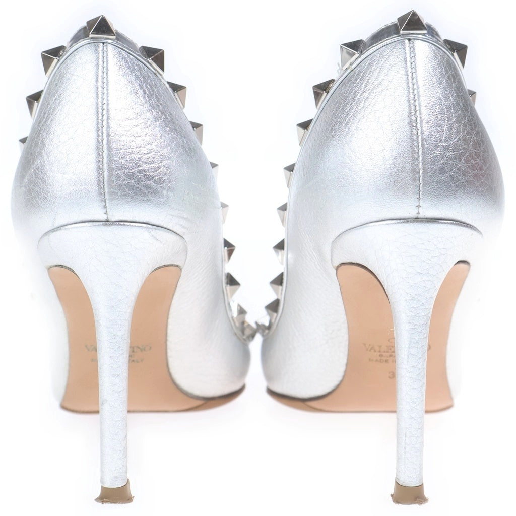 VALENTINO(ヴァレンティノ) ■パンプス ヒール ロックスタッズ シルバー レザー ハイヒール レディース