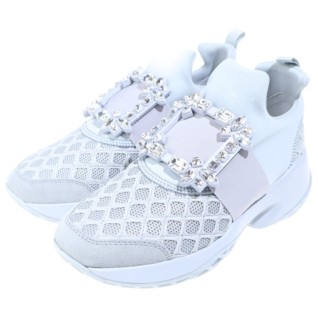 Roger Vivier(ロジェヴィヴィエ) ■スニーカー ヴィヴラン グレー クリスタル ファブリック RVW50624180T5V レディース