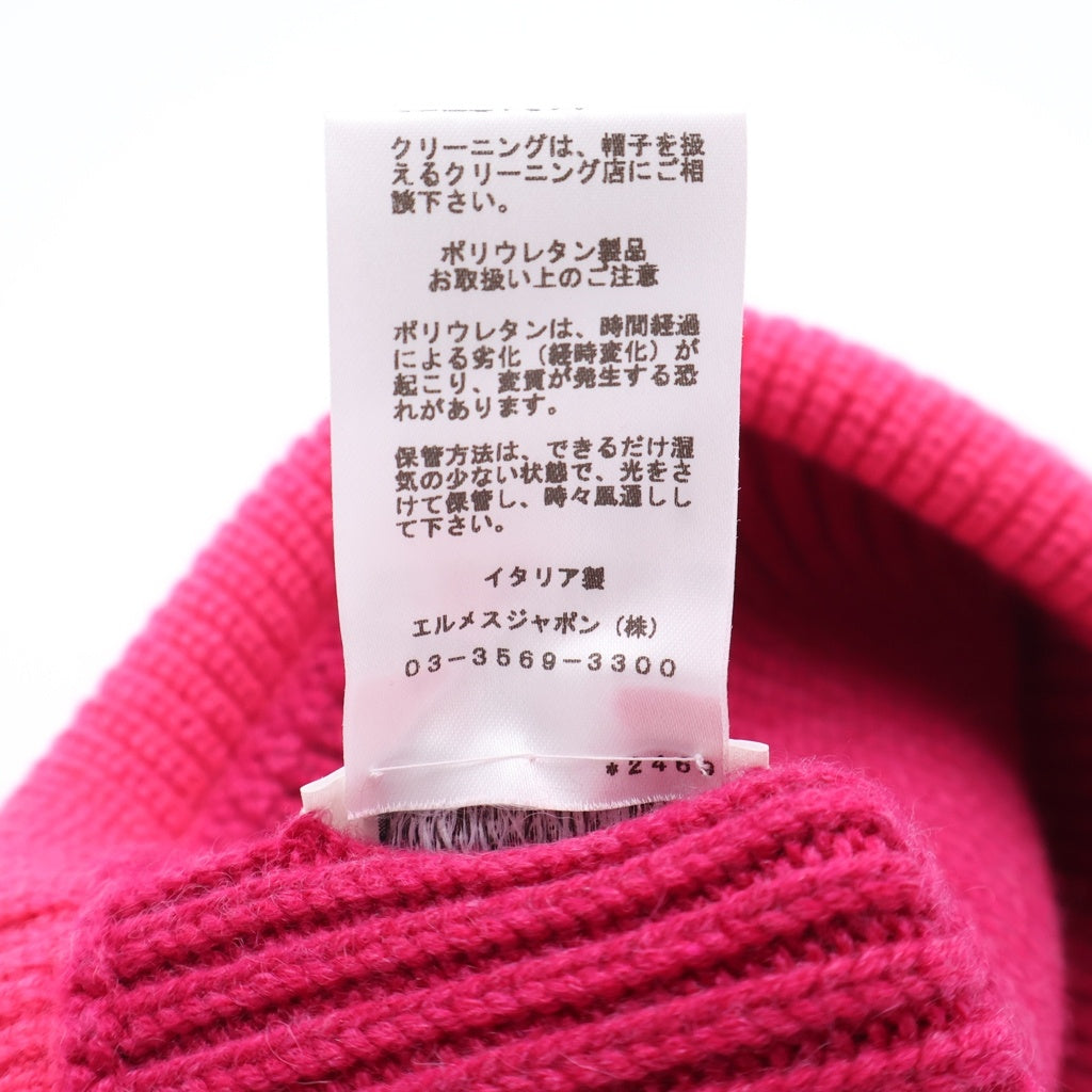 HERMES(エルメス) ■ニット帽 ヘヴン シェーヌダンクル ローズエクストリーム ピンク カシミア レディース
