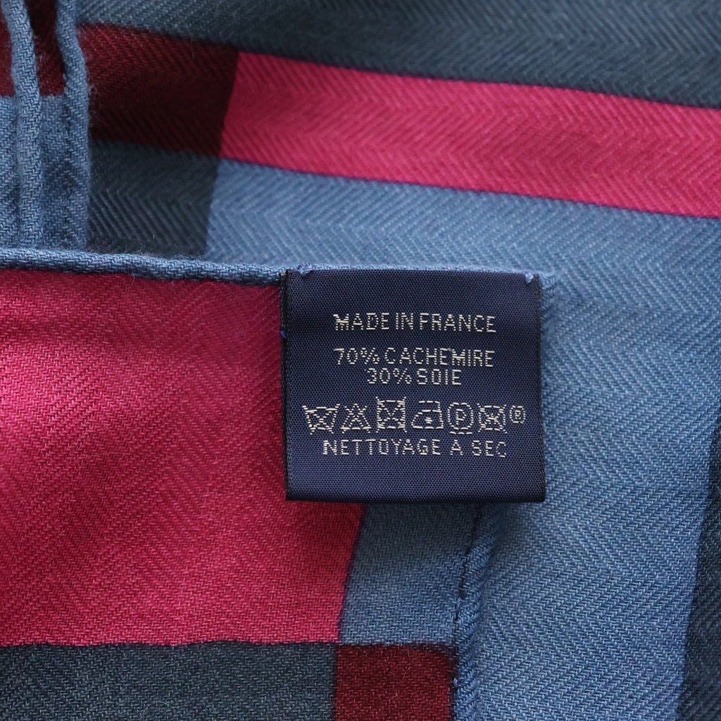 HERMES(エルメス) ■カレH 100 ロカバール・ドゥ・リール ネイビー カシミア×シルク スカーフ レディース