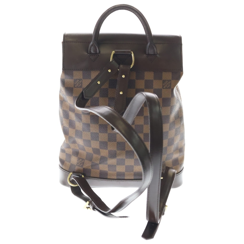 LOUIS VUITTON(ルイヴィトン) ダミエ ソーホー PVC レザー リュックサック バックパック ゴールド金具 ブラウン N51132 レディース
