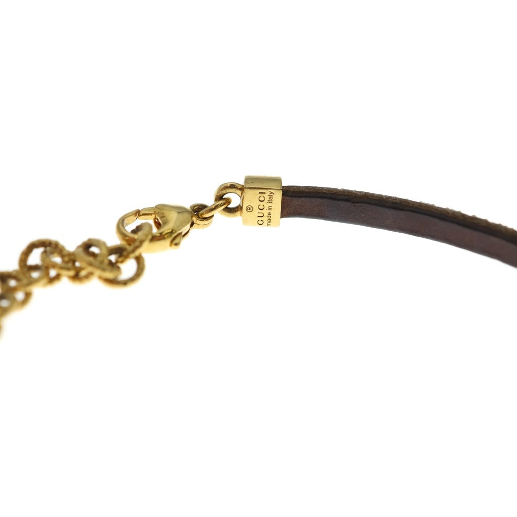 GUCCI(グッチ) ■インターロッキングG ハートモチーフ ラインストーン ブレスレット ゴールド GP レディース