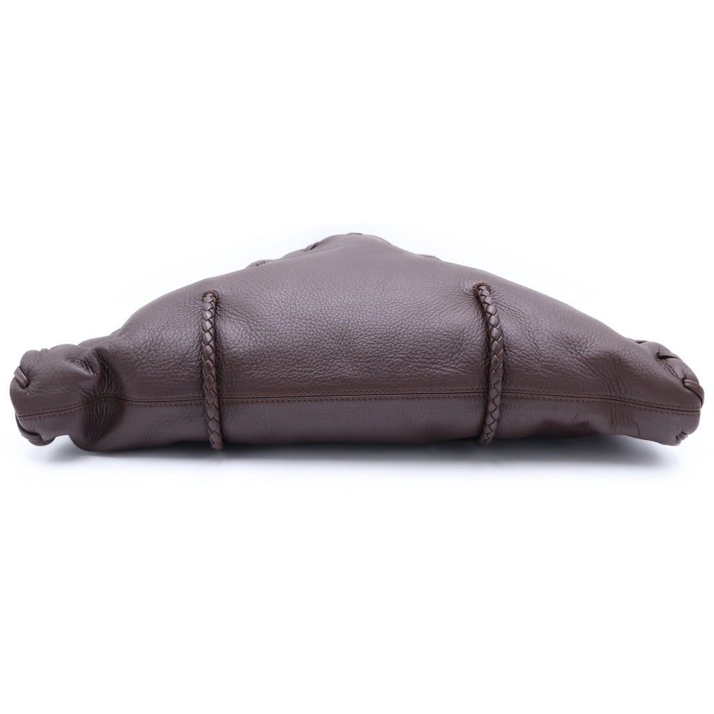 BOTTEGA VENETA(ボッテガヴェネタ) ハンドバッグ がま口 イントレチャート トートバッグ ブラウン レザー レディース