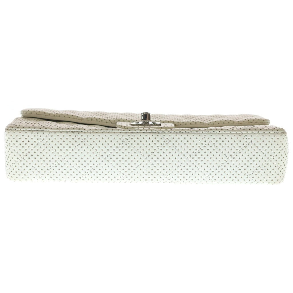 CHANEL(シャネル) マトラッセ パンチングレザー Sフラップ チェーンショルダーバッグ シルバー金具 ホワイト 11番台 レディース