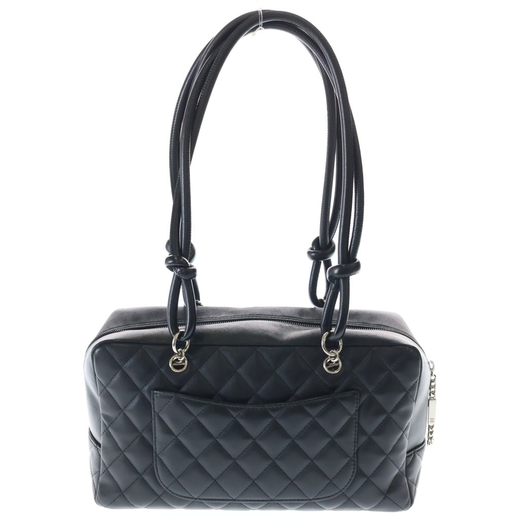 CHANEL(シャネル) カンボンライン キルティング ハンドバッグ ブラック ラムスキン A25171 シルバー金具 レディース