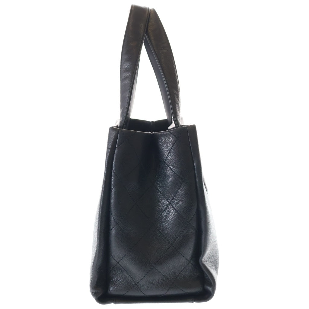 CHANEL(シャネル) ココマーク トートバッグ ハンドバッグ ブラック キャビアスキン A46566 シルバー金具 レディース
