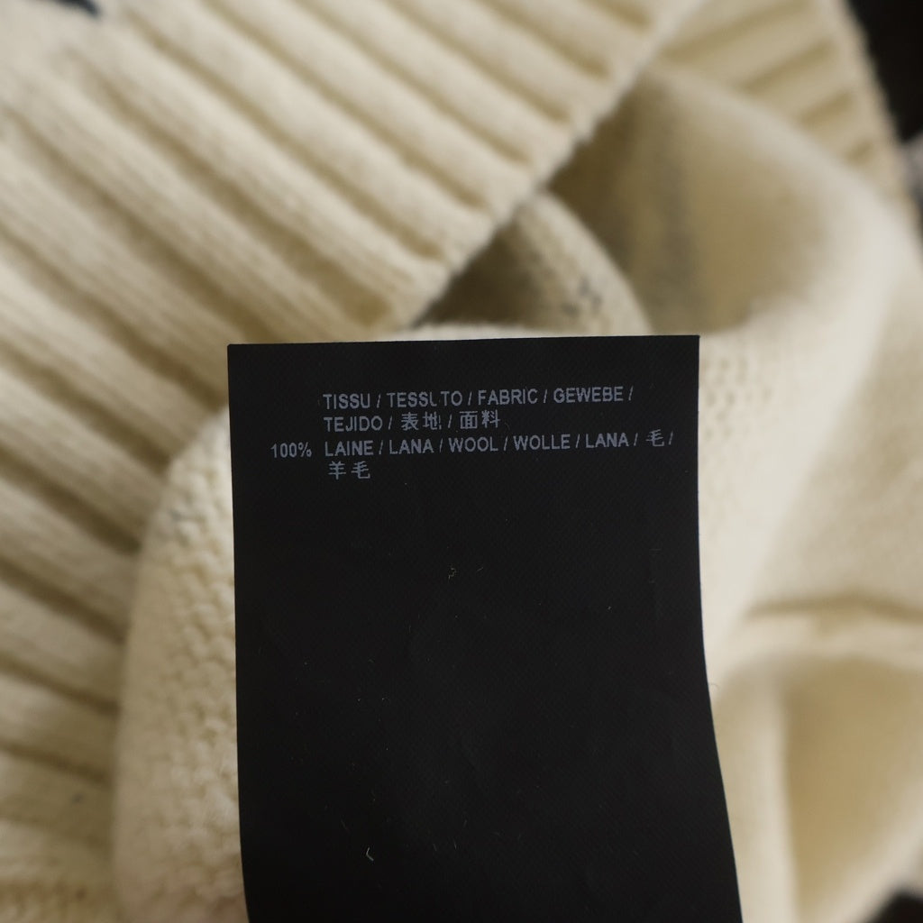 SAINT LAURENT PARIS(サンローランパリ) 16AW レオパード総柄プリント ウール ニット セーター アイボリー 434775 Y1RC1