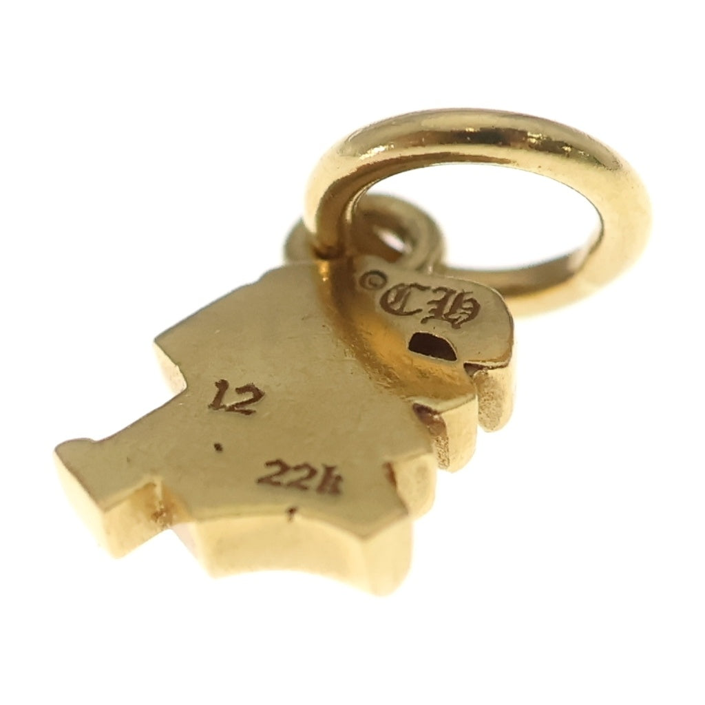 CHROME HEARTS(クロムハーツ) 22K STACK ALPHABET アルファベットスタックチャーム イニシャルK ネックレストップ ゴールド