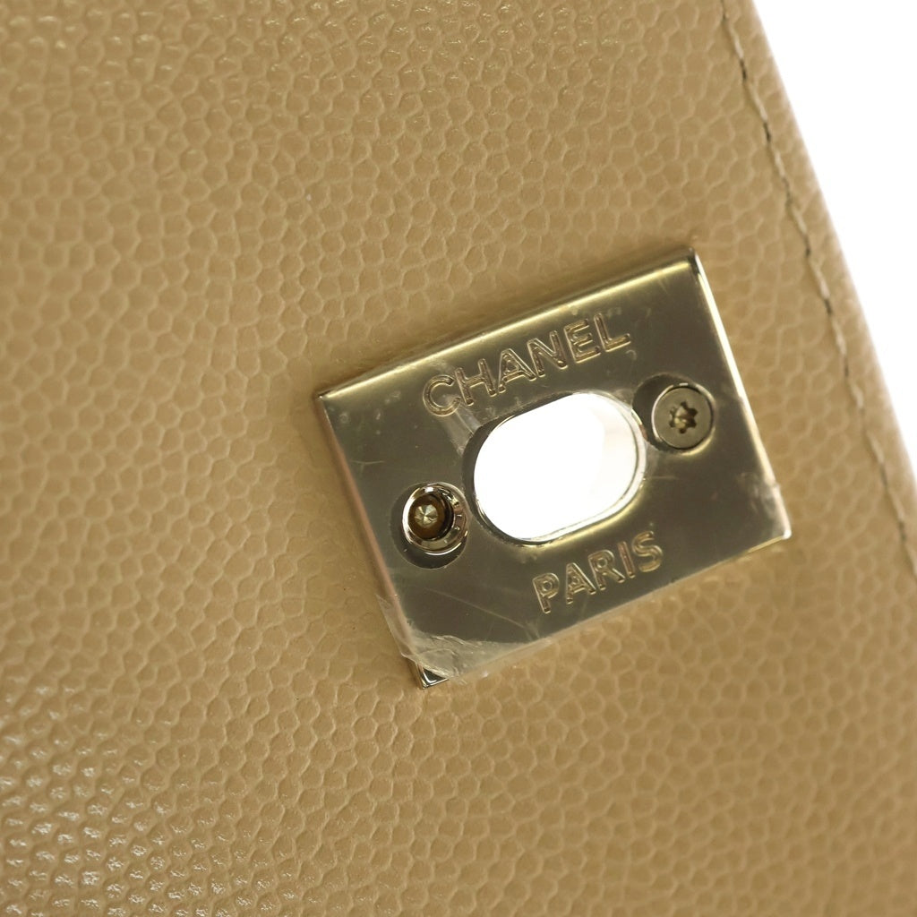 CHANEL(シャネル) ココハンドル24 マトラッセ 2WAY ハンドバッグ ショルダーバッグ キャビアスキン シャンパン金具 A92990 クリーム ベージュ レディース