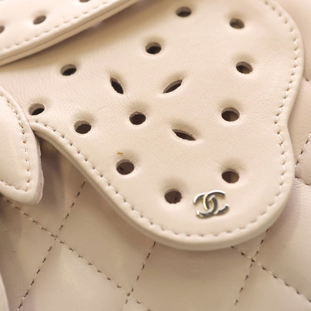 CHANEL(シャネル) バタフライクラッチフラップ ショルダーバッグ ピンク ラムスキン シルバー金具 レディース