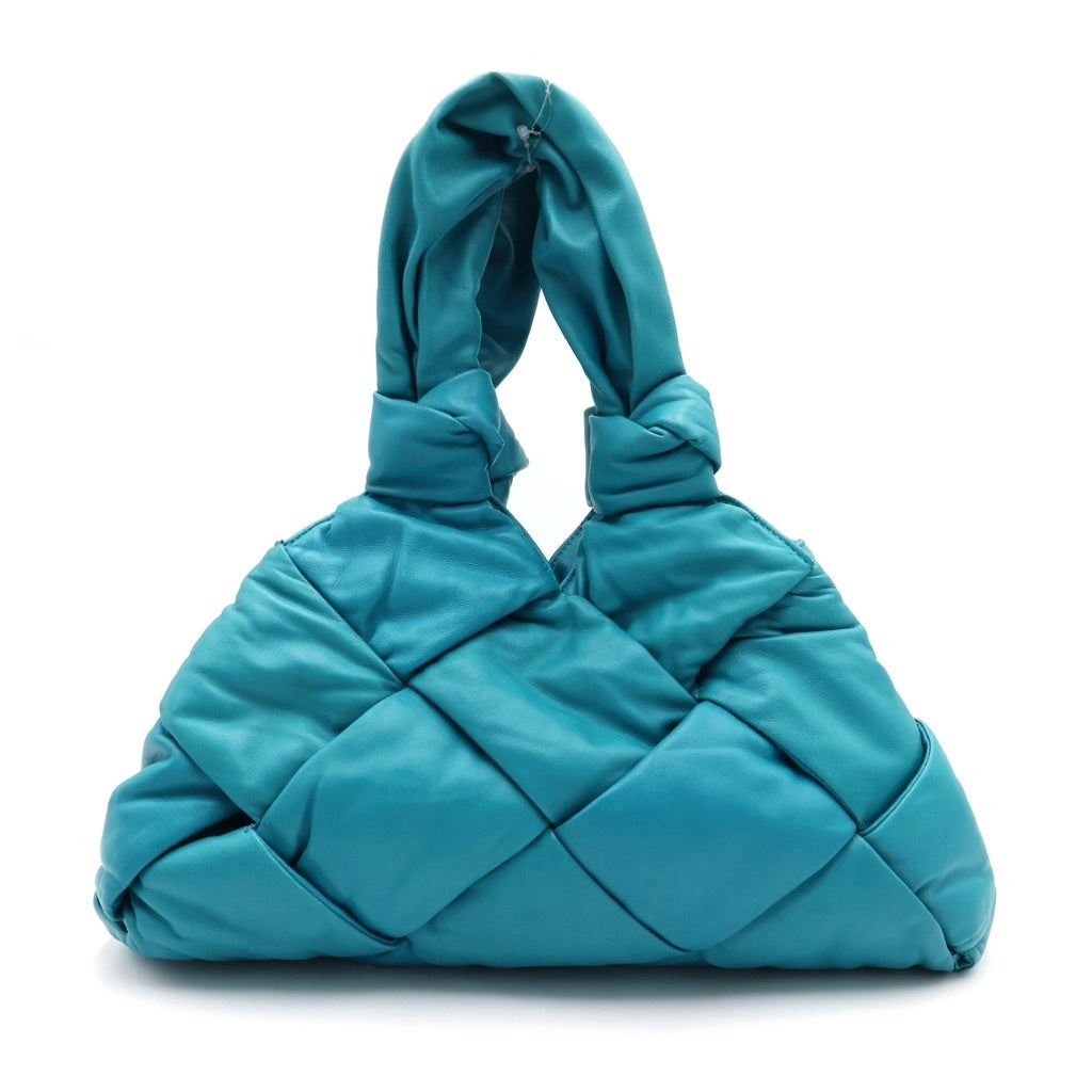 BOTTEGA VENETA(ボッテガヴェネタ) パデッド ロック ハンドバッグ トートバッグ ターコイズブルー レザー 680163V1F204632 レディース