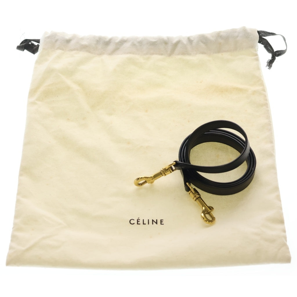 CELINE(セリーヌ) ラゲージナノショッパー 2WAYバッグ ハンドバッグ ショルダーバッグ バイカラー ブラック×カーキ×ベージュ レザー 189243 ゴールド金具 レディース