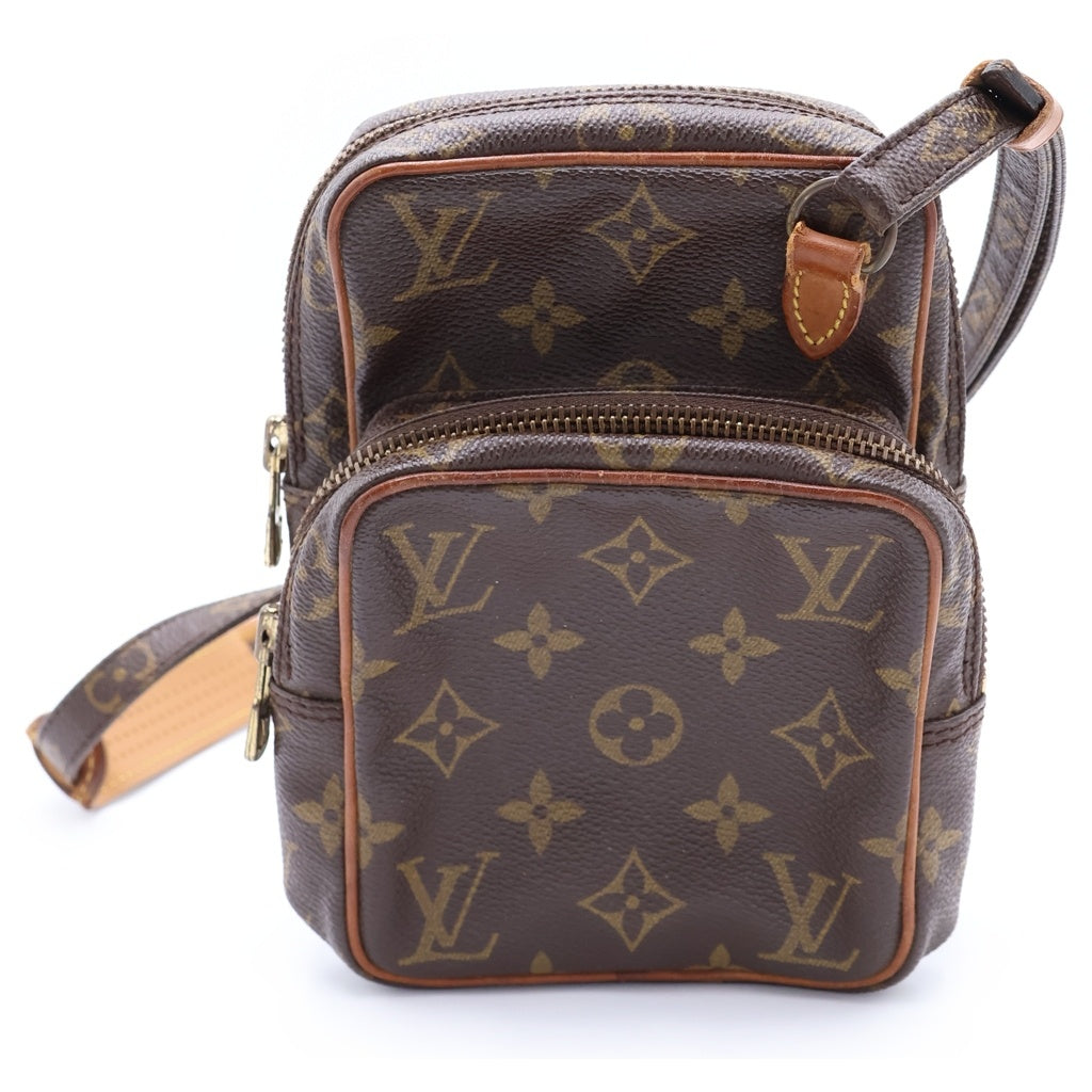 LOUIS VUITTON(ルイヴィトン) ミニアマゾン モノグラム PVC レザー ショルダーバッグ ゴールド金具 ブラウン M45238 レディース