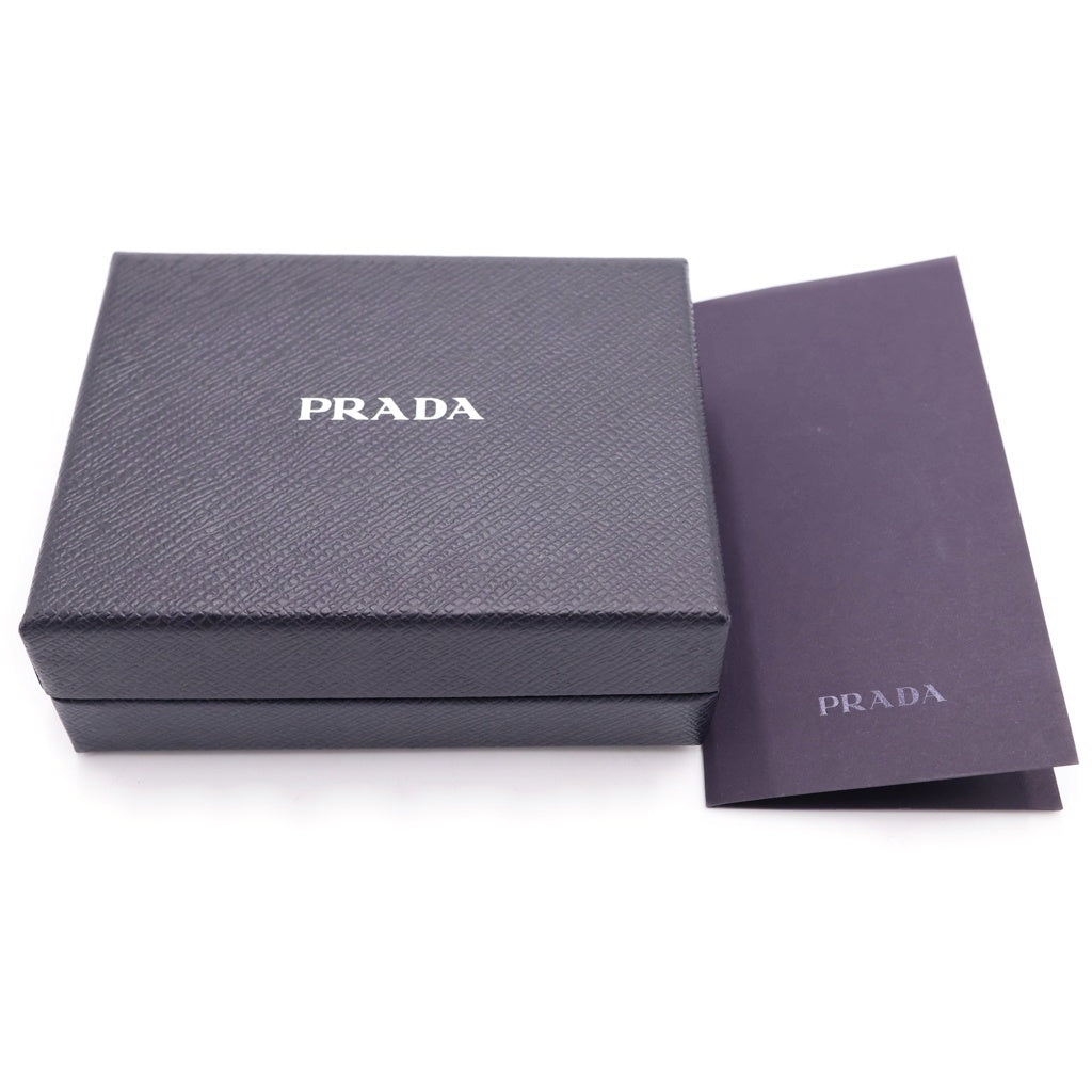 PRADA(プラダ) NERO トライアングルモチーフ コンパクトウォレット ラウンドジップ ブラック レザー 1ML018 レディース