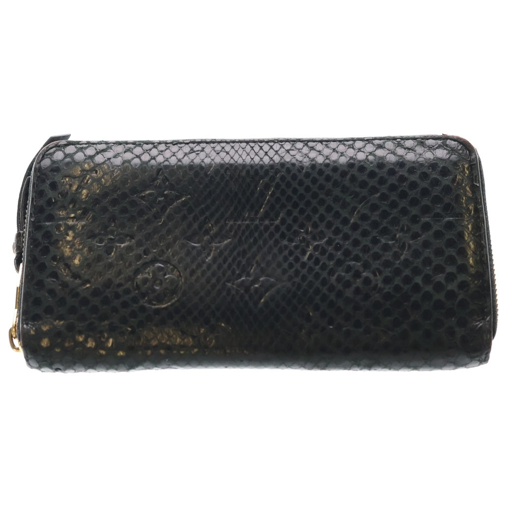 LOUIS VUITTON(ルイヴィトン) モノグラム パイソン ジッピー・ウォレット ラウンドファスナー 長財布 ロングウォレット カードケース ブラック ノワール M80686 ゴールド金具