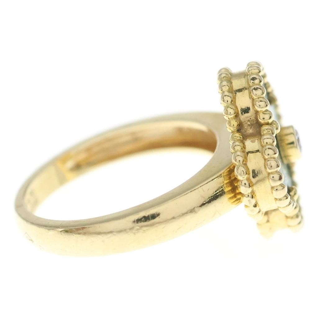 Van Cleef & Arpels(ヴァンクリーフアンドアーペル) ヴィンテージアルハンブラ マラカイト ダイヤリング ゴールド×グリーン Au750YG #51 7.4g VCARO3QM51 レディース
