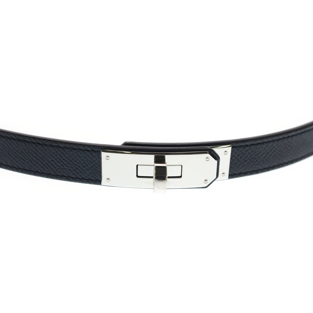 HERMES(エルメス) ケリーベルト18 ブラック エプソン シルバー金具 W刻印 レディース