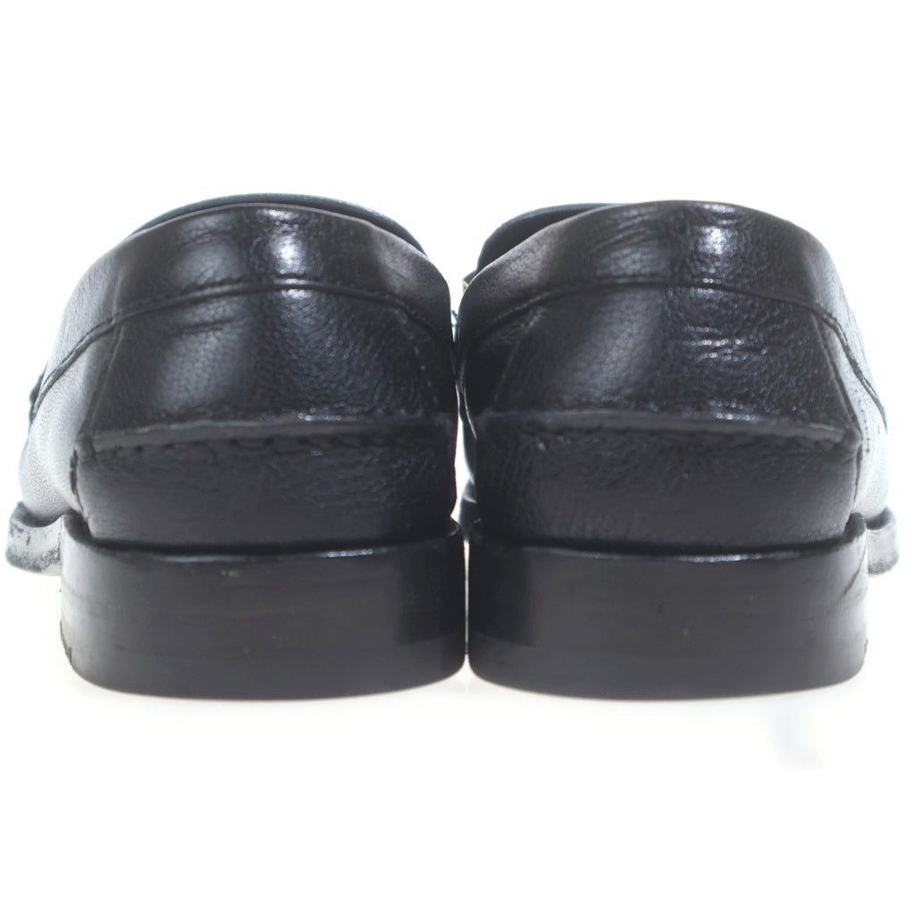 GUCCI(グッチ) ロゴメタル レザーローファー ブラック 700036 #37 1/2 レディース