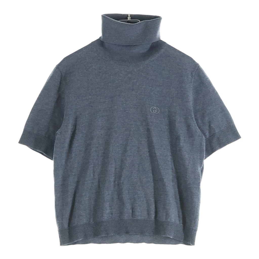GUCCI(グッチ) 25AW エンブロイダリー ファインウール タートルネック ニット グレー 851975 #M 851975 レディース