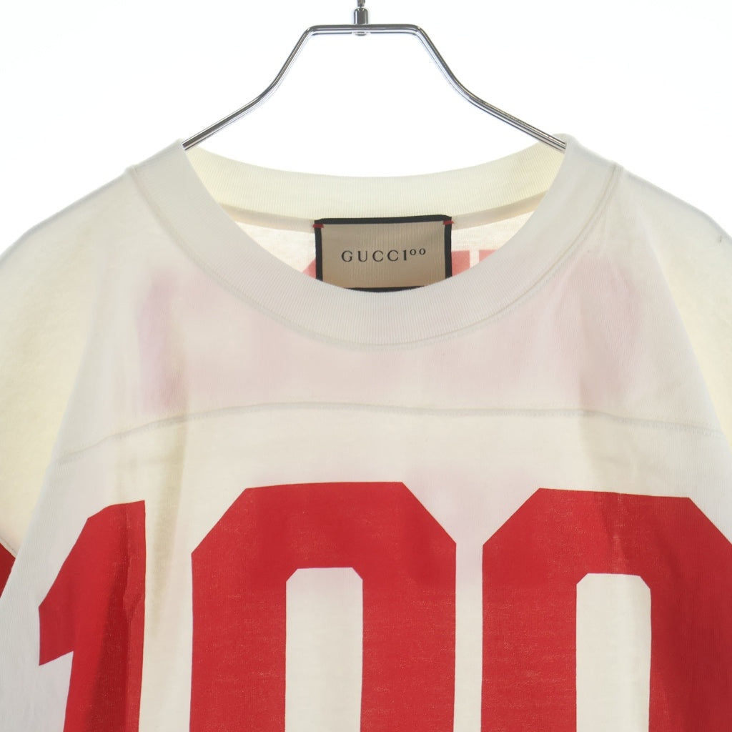 GUCCI(グッチ) 21SS 100周年 MUSIC IS MINE ロゴ Tシャツ ホワイト 660744 #XS