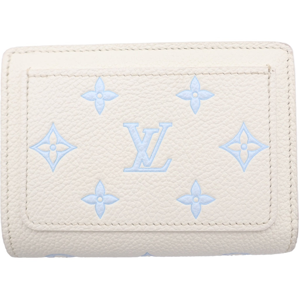 LOUIS VUITTON(ルイヴィトン) モノグラム エクリプス ポルトフォイユ・クレア 二つ折り財布 ホワイト×ブルー レザー RFID M28274 レディース