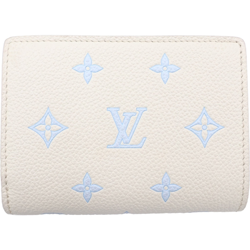 LOUIS VUITTON(ルイヴィトン) モノグラム エクリプス ポルトフォイユ・クレア 二つ折り財布 ホワイト×ブルー レザー RFID M28274 レディース