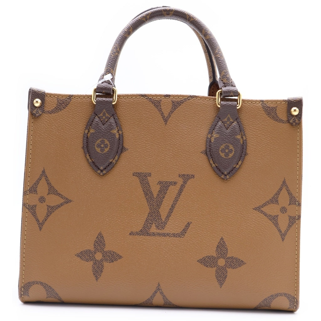 LOUIS VUITTON(ルイヴィトン) モノグラム ジャイアント リバース オンザゴーPM ハンドバッグ ショルダーバッグ 2WAY ブラウン PVCレザー M46373 レディース