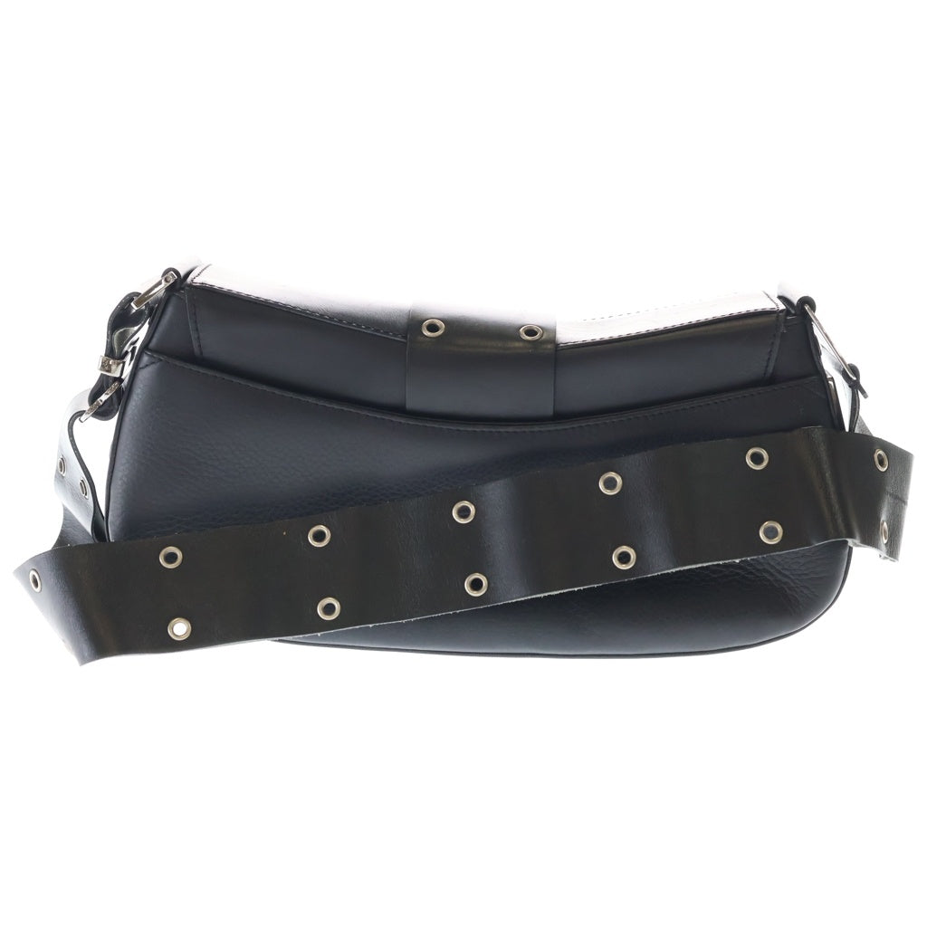 Christian Dior(クリスチャンディオール) トロッター ストリートシック ハンドバッグ ワンショルダーバッグ ブラック レザー シルバー金具 レディース