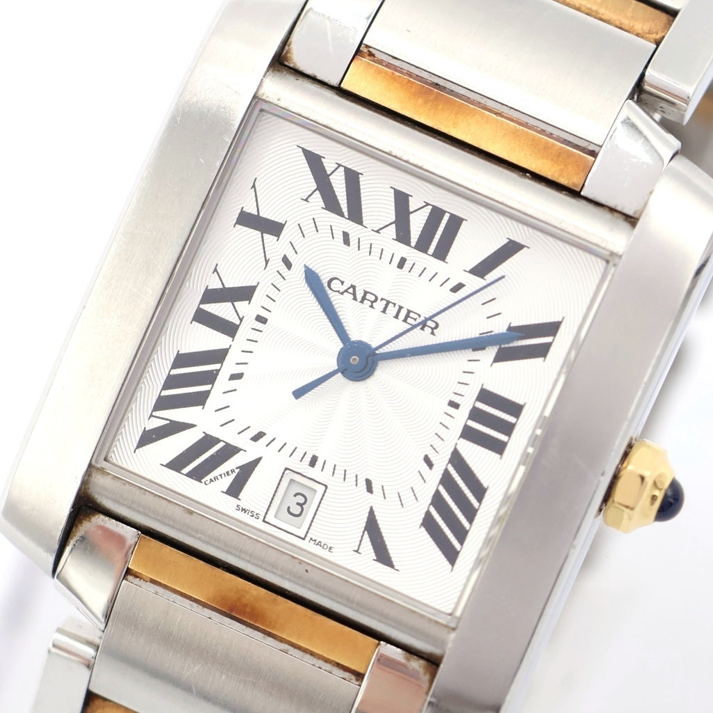 Cartier(カルティエ) タンクフランセーズLM シルバー文字盤 自動巻き 腕時計 K18YG シルバー/イエローゴールド W51005Q4 レディース