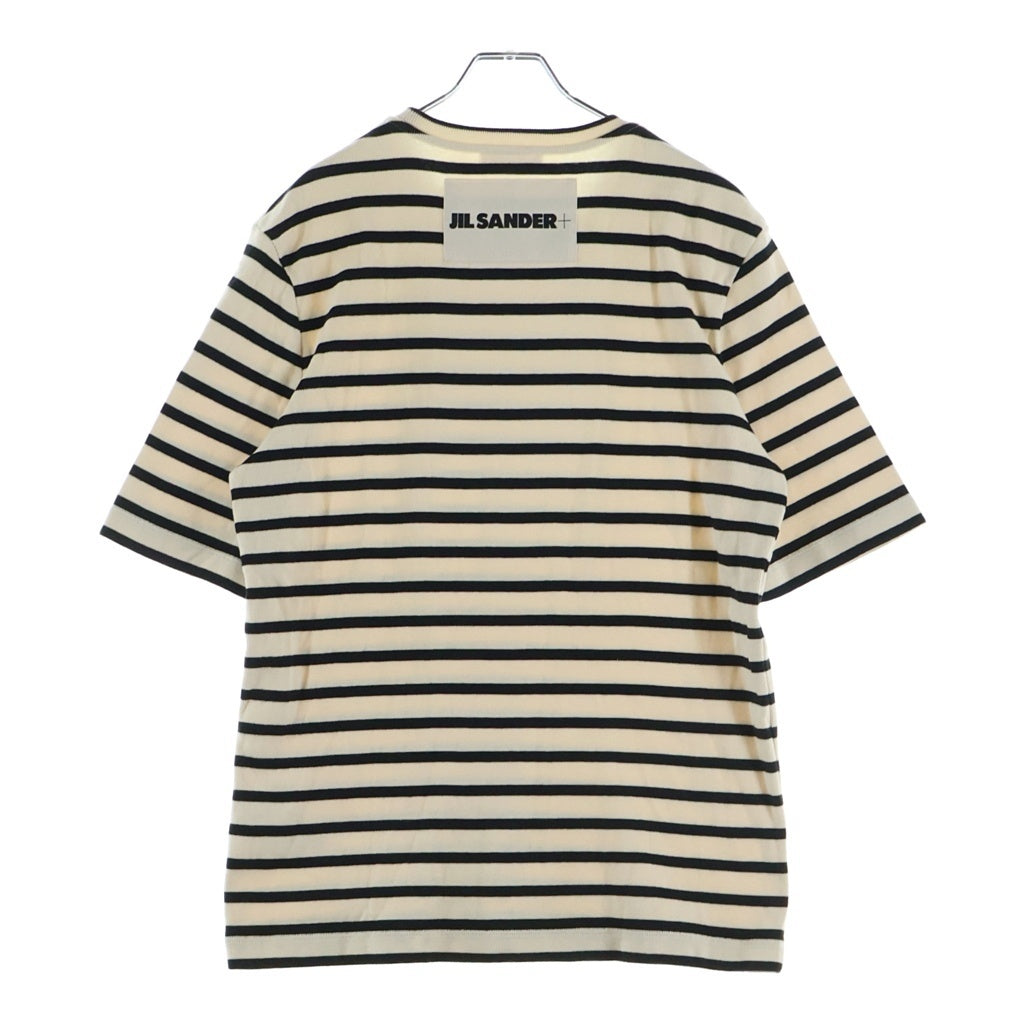 JIL SANDER(ジルサンダー) ジルサンダープラス ボーダーTシャツ 半袖カットソー ホワイト/ブラック コットン