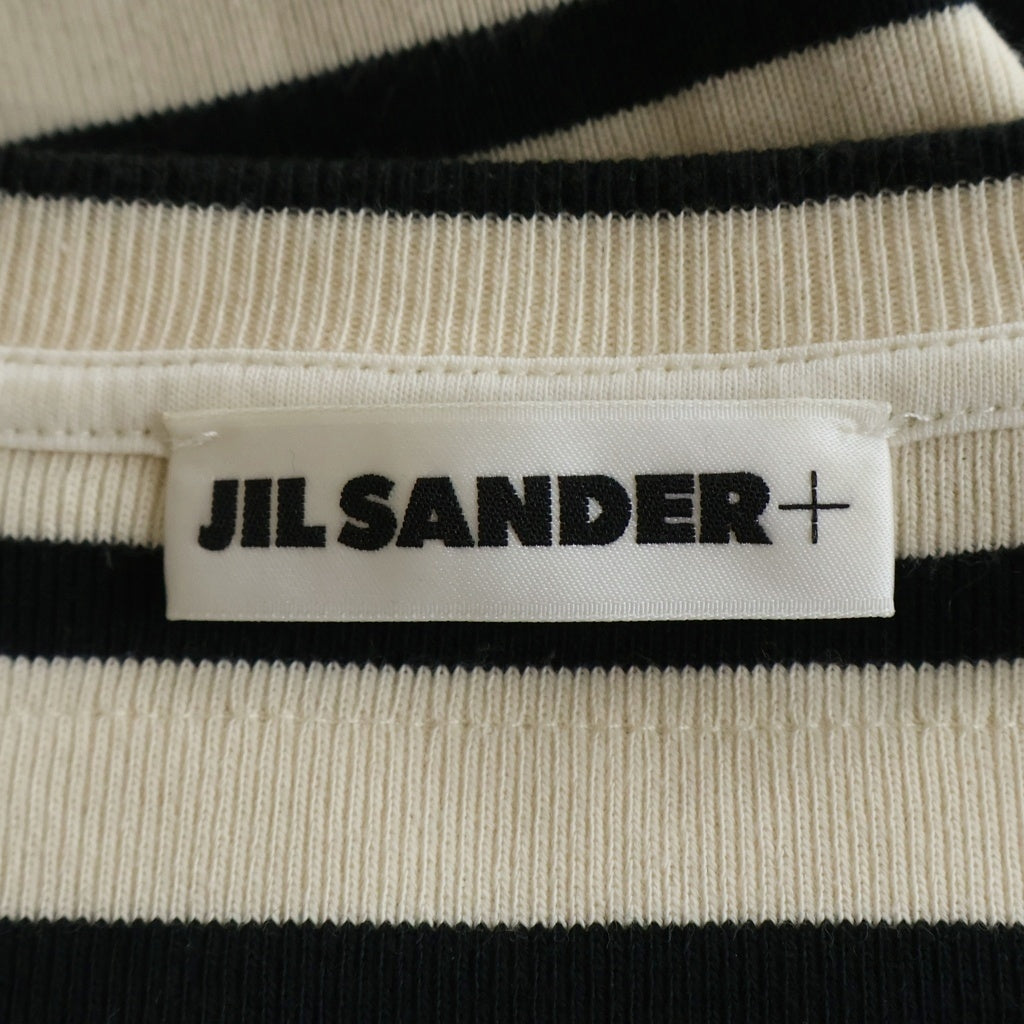 JIL SANDER(ジルサンダー) ジルサンダープラス ボーダーTシャツ 半袖カットソー ホワイト/ブラック コットン