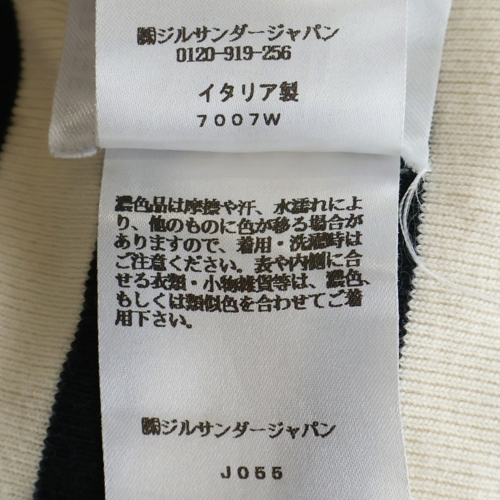 JIL SANDER(ジルサンダー) ジルサンダープラス ボーダーTシャツ 半袖カットソー ホワイト/ブラック コットン