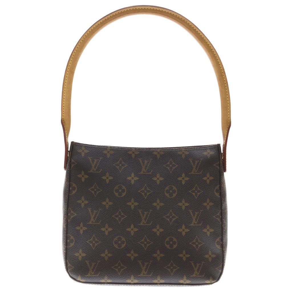 LOUIS VUITTON(ルイヴィトン) モノグラム ルーピングMM ショルダーバッグ ハンドバッグ ブラウン レザー×PVC M51146 ゴールド金具