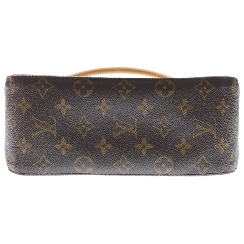 LOUIS VUITTON(ルイヴィトン) モノグラム ルーピングMM ショルダーバッグ ハンドバッグ ブラウン レザー×PVC M51146 ゴールド金具