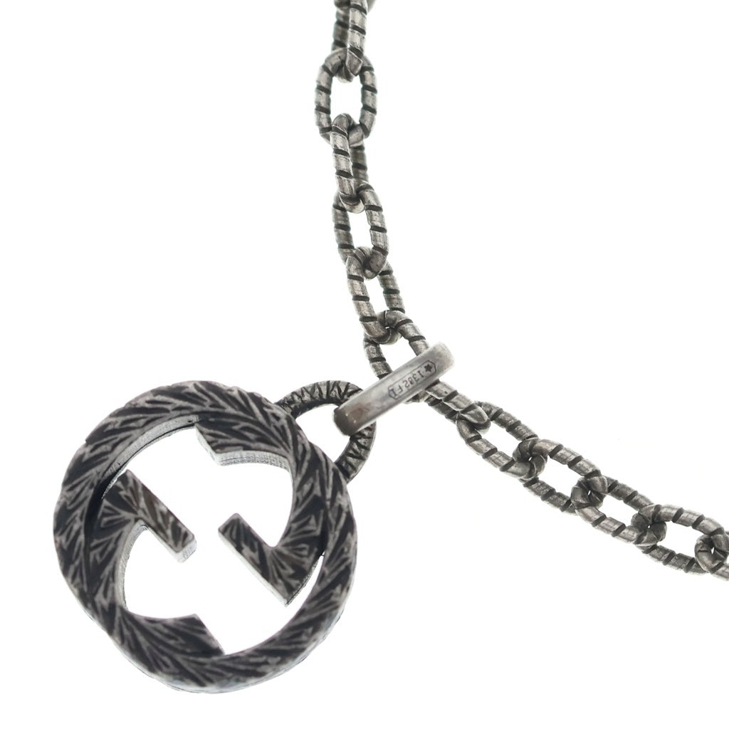 GUCCI(グッチ) インターロッキングG ペンダント ネックレス シルバー チェーン Ag925 455535
