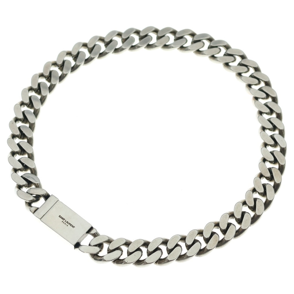 SAINT LAURENT PARIS(サンローランパリ) メタルカーブ チェーンネックレス ペンダント シルバー メタル 691326