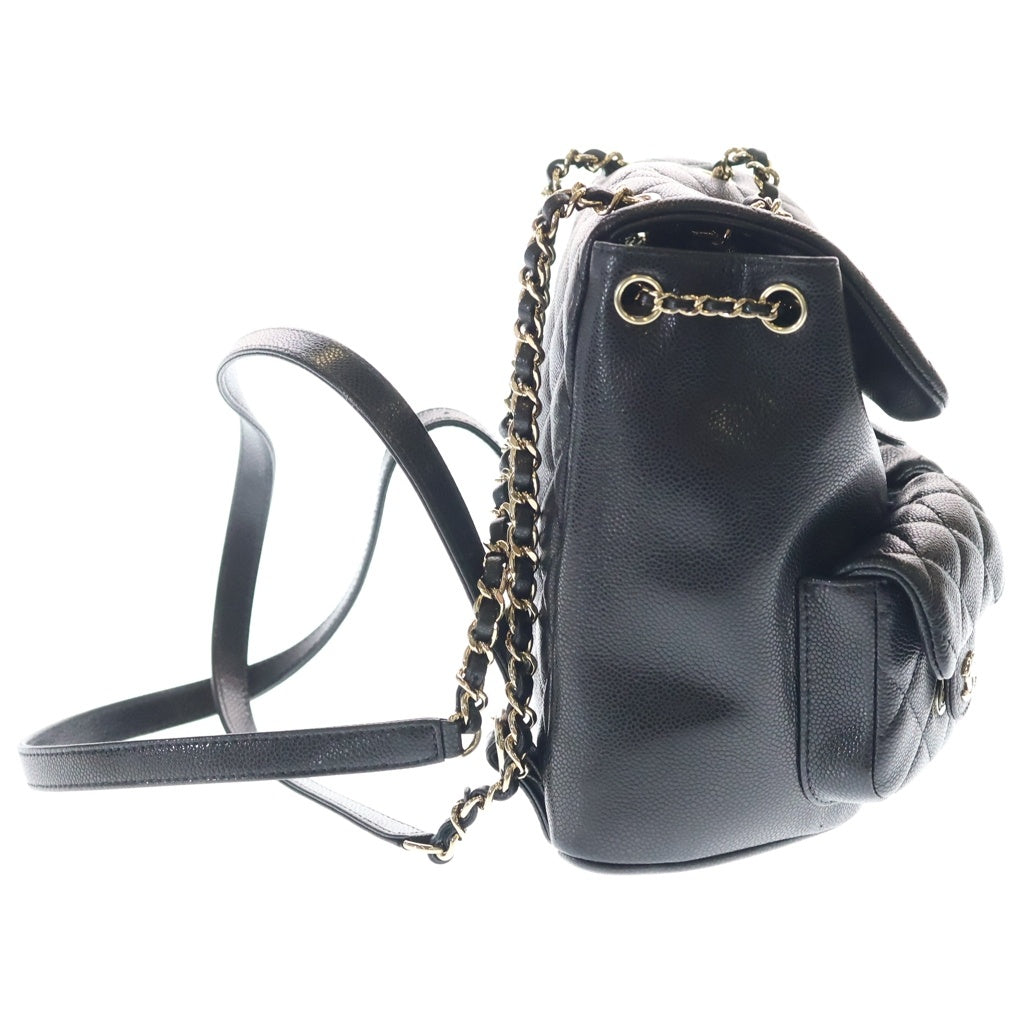 CHANEL(シャネル) マトラッセ バックパック リュックサック ブラック スモール キャビアスキン AS3787 ゴールド金具 レディース