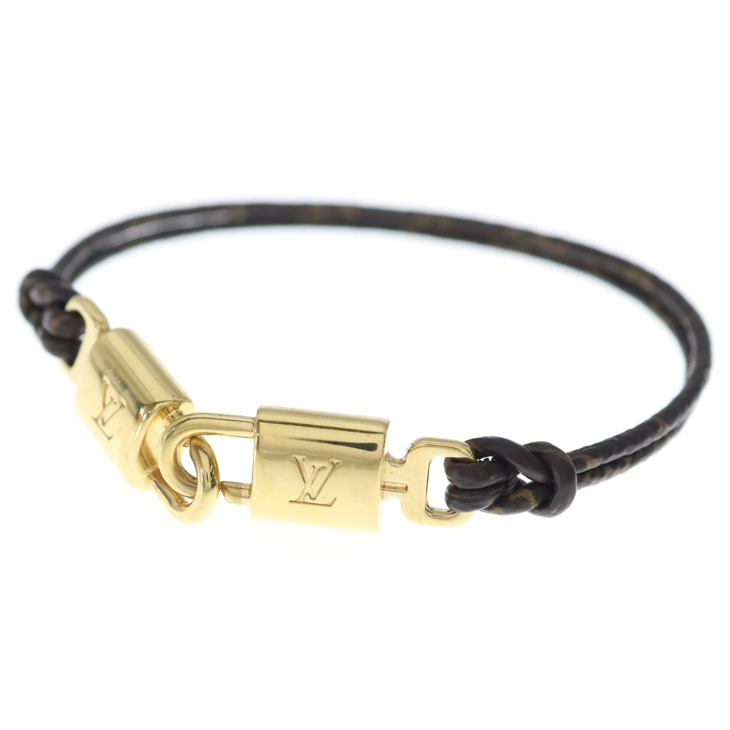 LOUIS VUITTON(ルイヴィトン) モノグラム ツインロック ブレスレット ブラウン ゴールド GP M8058E