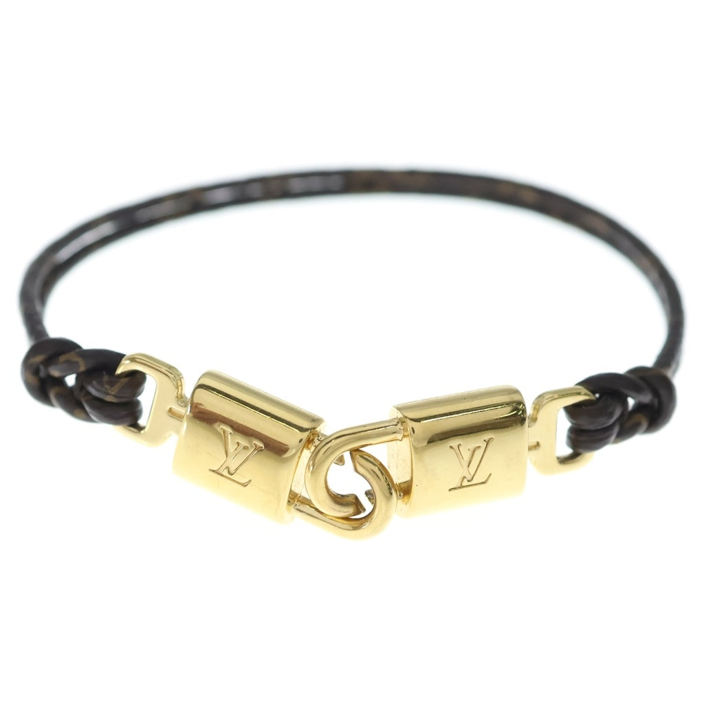LOUIS VUITTON(ルイヴィトン) モノグラム ツインロック ブレスレット ブラウン ゴールド GP M8058E