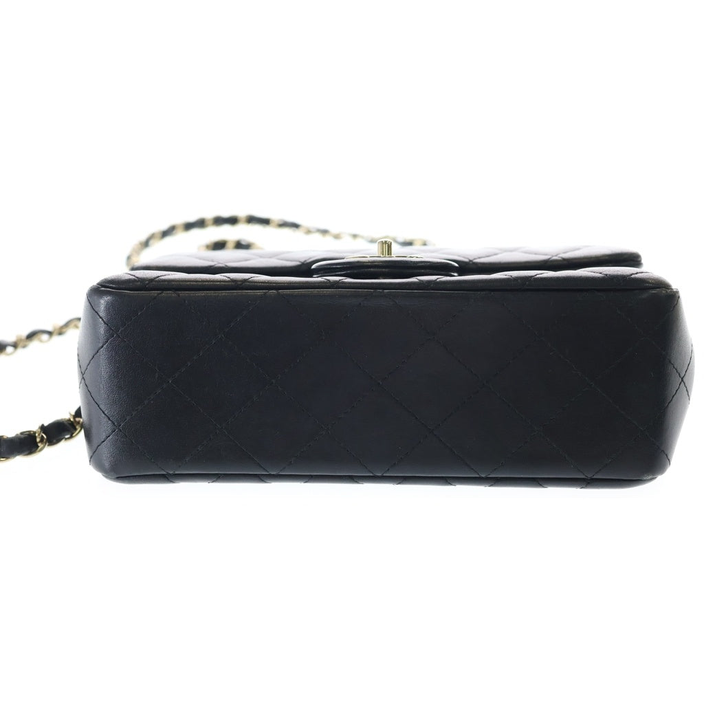 CHANEL(シャネル) ミニマトラッセ20 ラムスキン ゴールド金具 ターンロック シングルフラップ シングルチェーンショルダーバッグ A69900 ブラック レディース