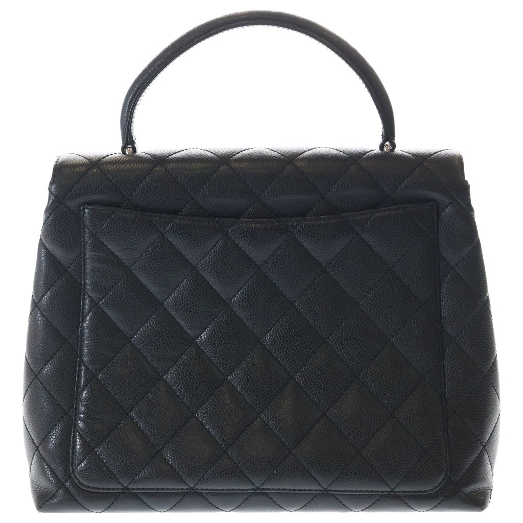 CHANEL(シャネル) マトラッセ トップハンドル 30 キャビアスキン シルバー金具 ターンロック ハンドバッグ A12397 ブラック レディース