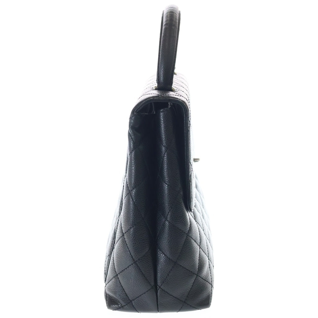 CHANEL(シャネル) マトラッセ トップハンドル 30 キャビアスキン シルバー金具 ターンロック ハンドバッグ A12397 ブラック レディース