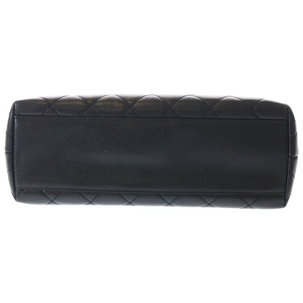CHANEL(シャネル) マトラッセ トップハンドル 30 キャビアスキン シルバー金具 ターンロック ハンドバッグ A12397 ブラック レディース