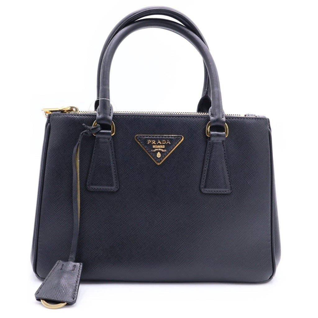 PRADA(プラダ) サフィアーノ ガレリア スモール レザー 2WAY ショルダーバッグ ハンドバッグ 1BA896 ブラック レディース