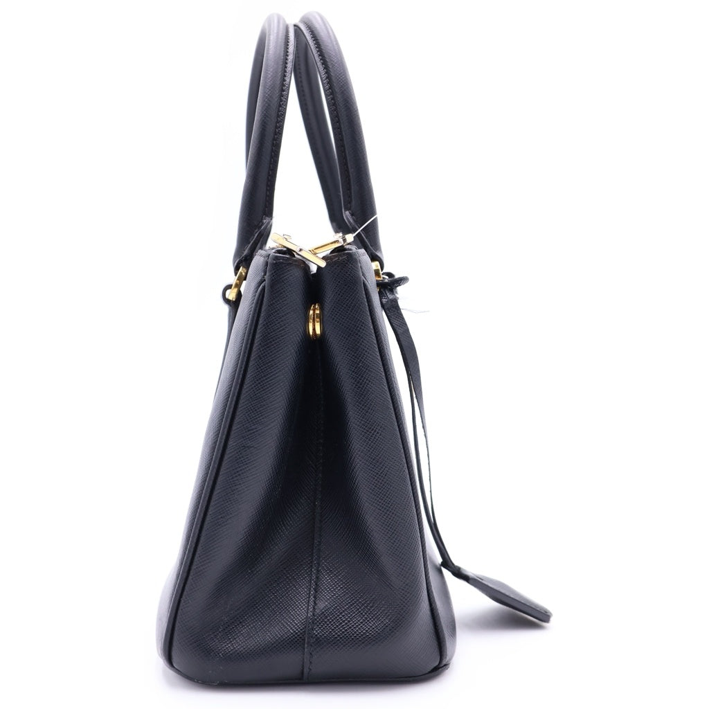 PRADA(プラダ) サフィアーノ ガレリア スモール レザー 2WAY ショルダーバッグ ハンドバッグ 1BA896 ブラック レディース